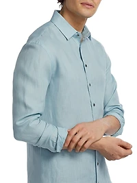 Linen Button-Front Shirt