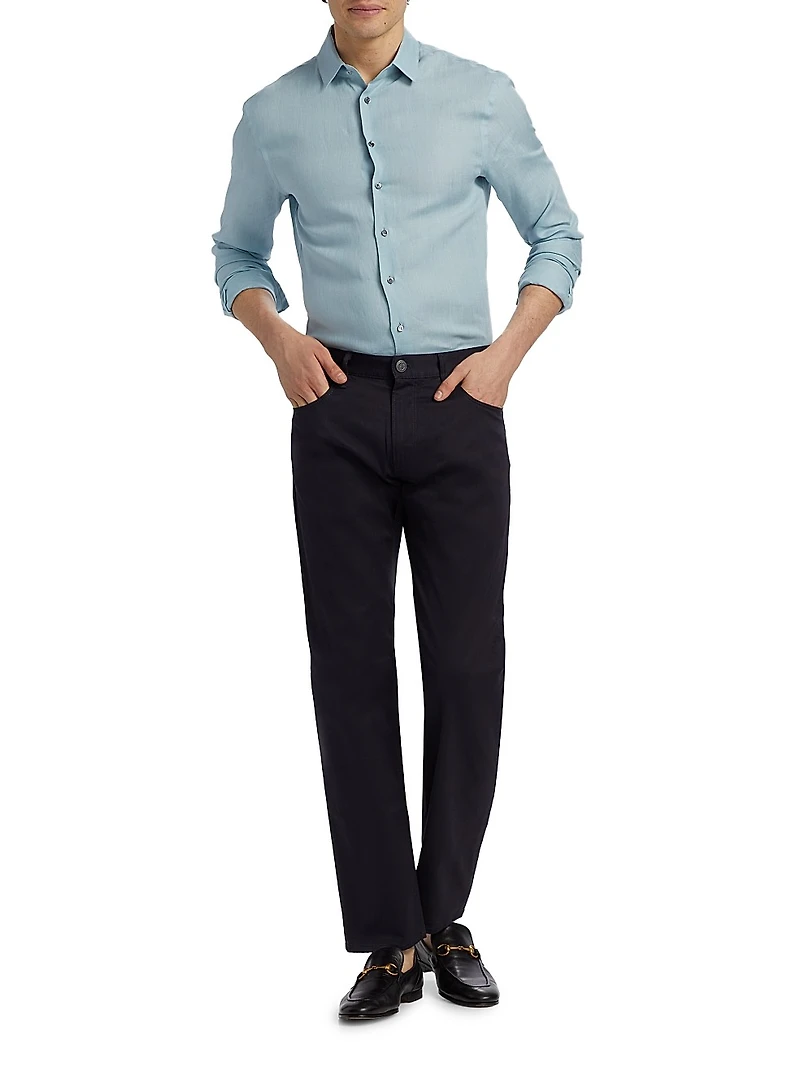 Linen Button-Front Shirt