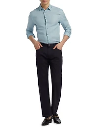 Linen Button-Front Shirt