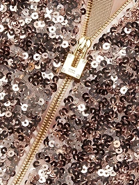 Sequined Long-Sleeve Gown