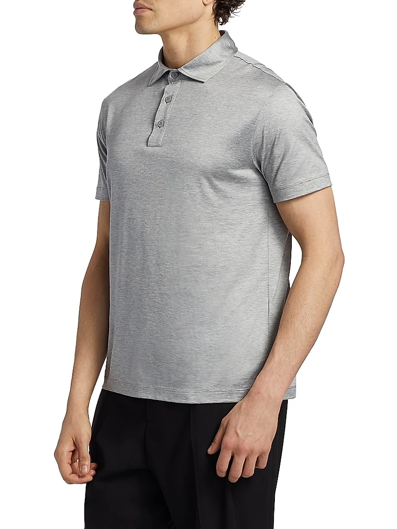 Lux Silk-Cotton Jersey Polo Shirt