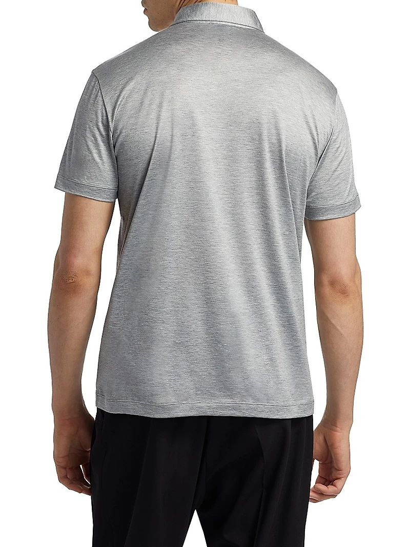 Lux Silk-Cotton Jersey Polo Shirt
