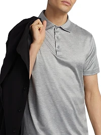 Lux Silk-Cotton Jersey Polo Shirt