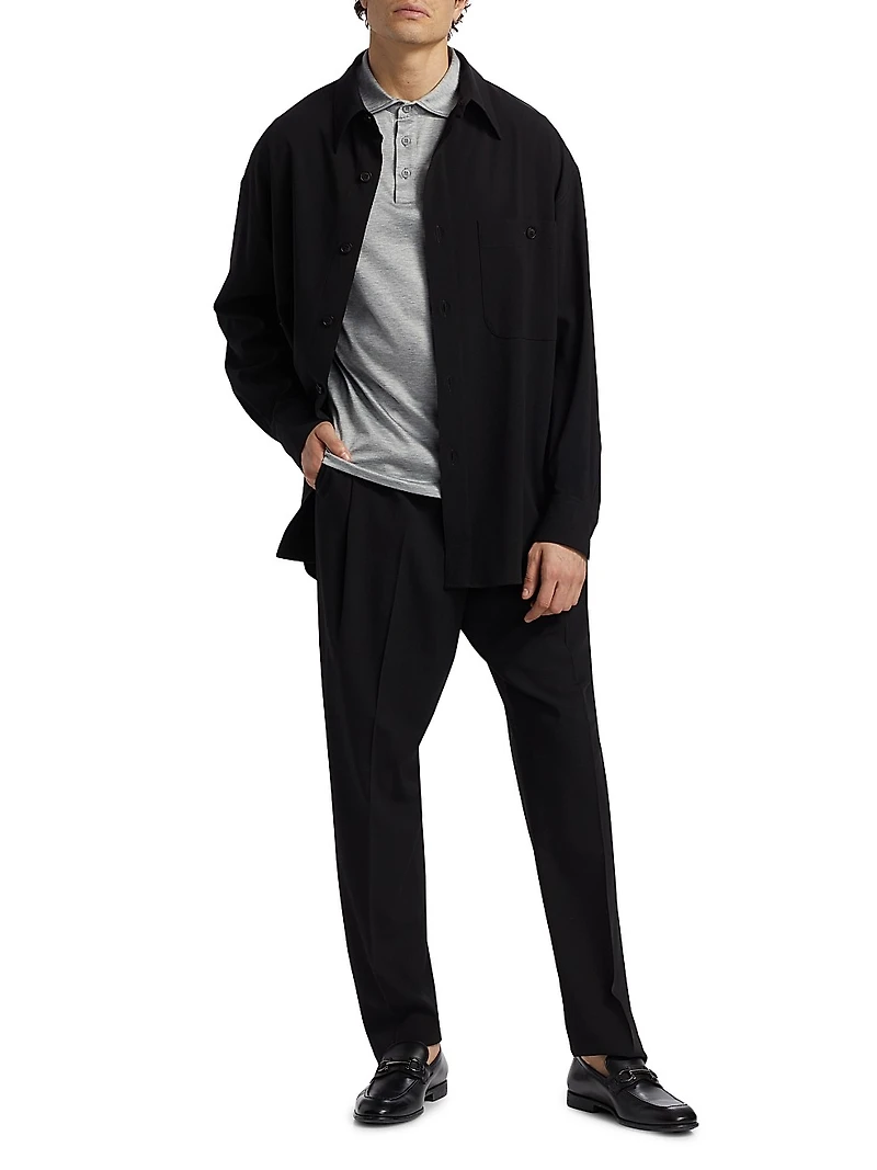 Lux Silk-Cotton Jersey Polo Shirt