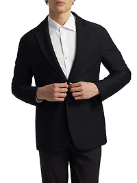 Single-Breasted Stretch-Nylon Jacket