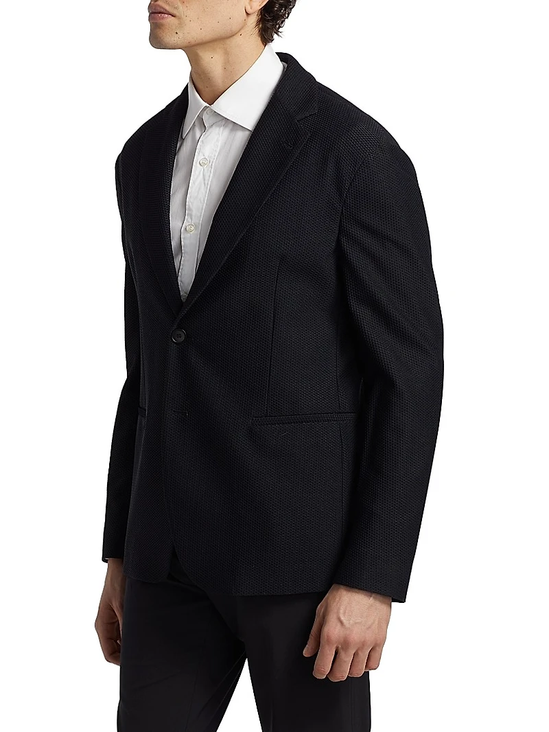 Single-Breasted Stretch-Nylon Jacket