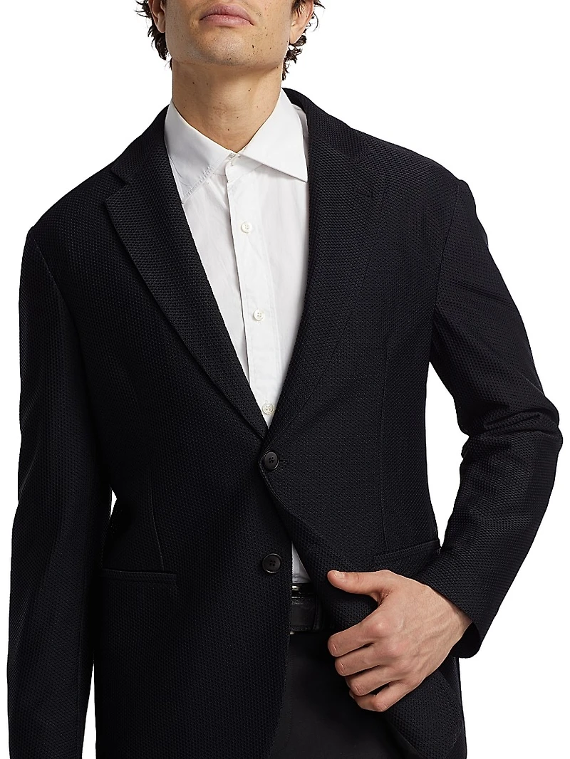 Single-Breasted Stretch-Nylon Jacket