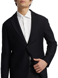 Single-Breasted Stretch-Nylon Jacket