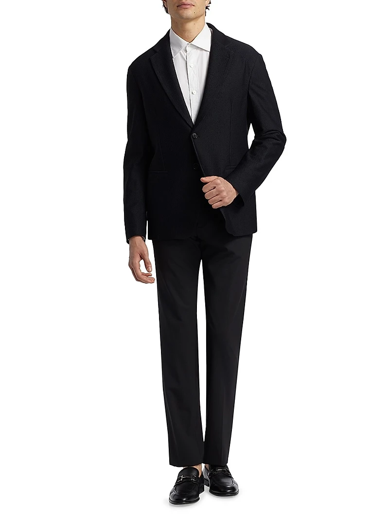 Single-Breasted Stretch-Nylon Jacket