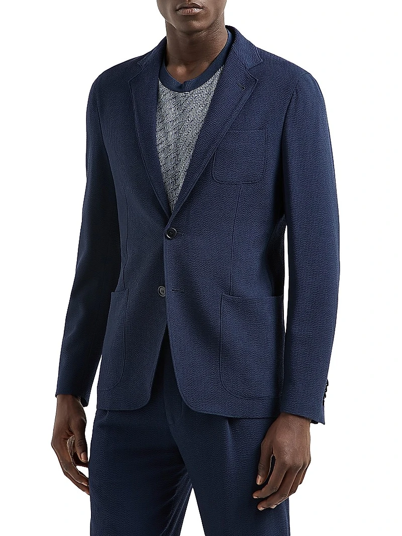 Seersucker Virgin Wool Blazer