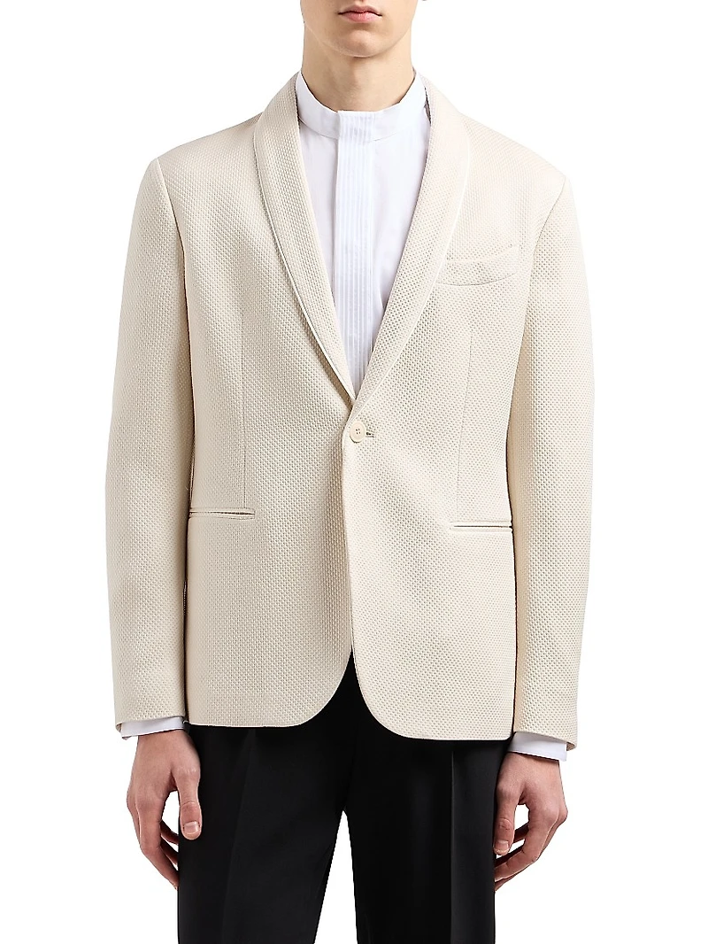 Large Weave Textured Dinner Jacket