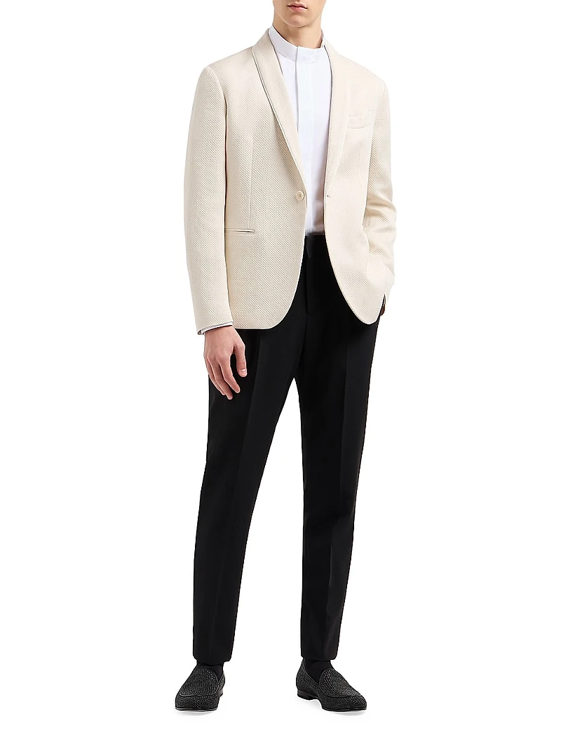 Large Weave Textured Dinner Jacket