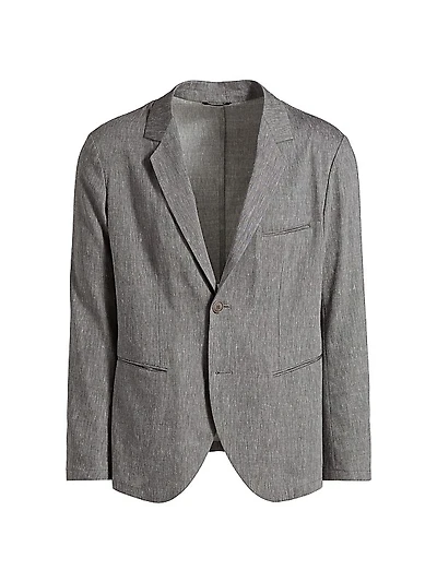 Notch Lapel Linen-Wool Blazer