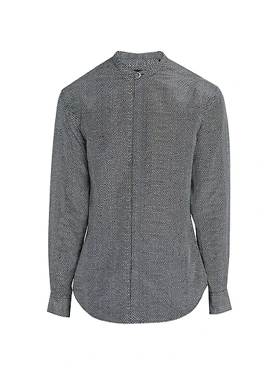 Wavy Chevron-Print Silk-Cotton Shirt