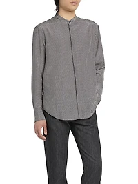 Wavy Chevron-Print Silk-Cotton Shirt