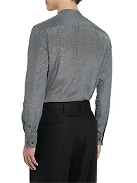 Wavy Chevron-Print Silk-Cotton Shirt