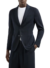 Virgin Wool Single-Breasted Blazer
