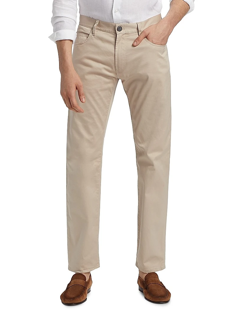Stretch-Cotton 5-Pocket Pants