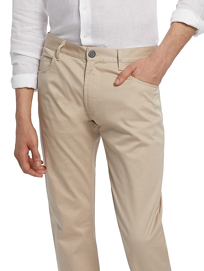 Stretch-Cotton 5-Pocket Pants
