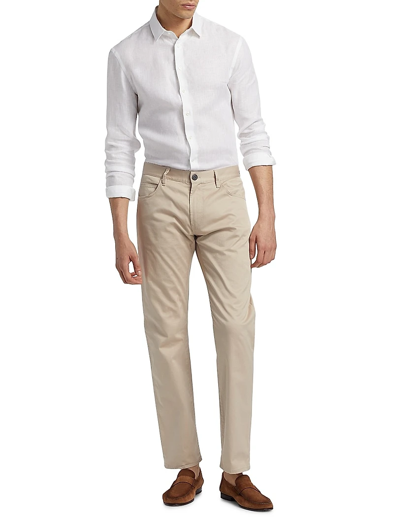 Stretch-Cotton 5-Pocket Pants