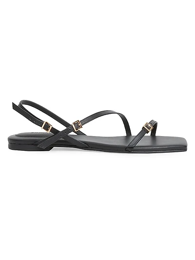 Carey Leather Strappy Flat Sandals