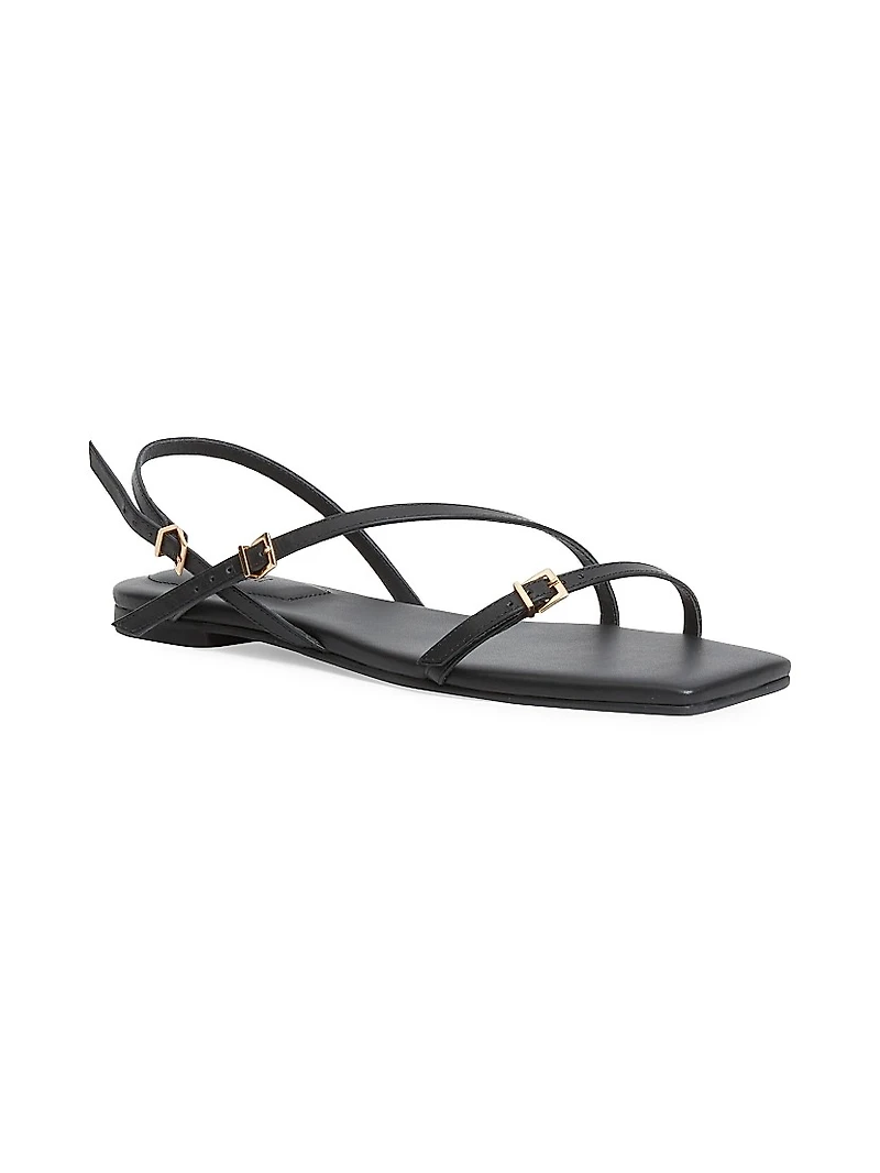 Carey Leather Strappy Flat Sandals