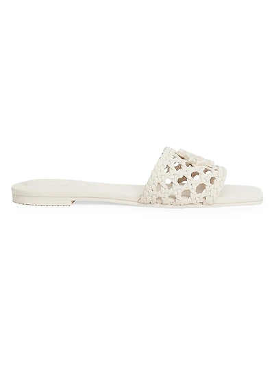 Dion Woven Leather Flat Sandals