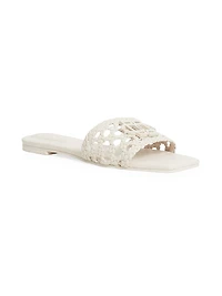 Dion Woven Leather Flat Sandals
