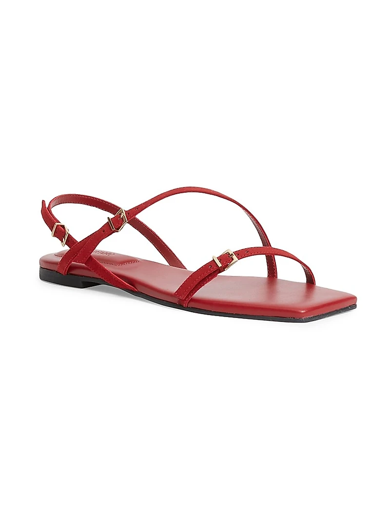 Carey Strappy Suede Flat Sandals