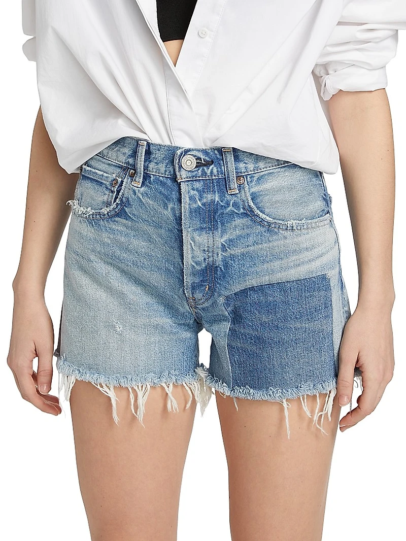 Cheswold Frayed-Hem Denim Shorts