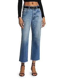 Farmington Wide Straight-Fit Crop Jeans