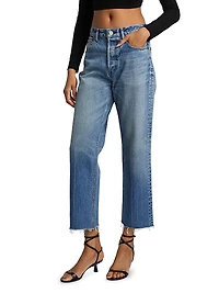 Farmington Wide Straight-Fit Crop Jeans
