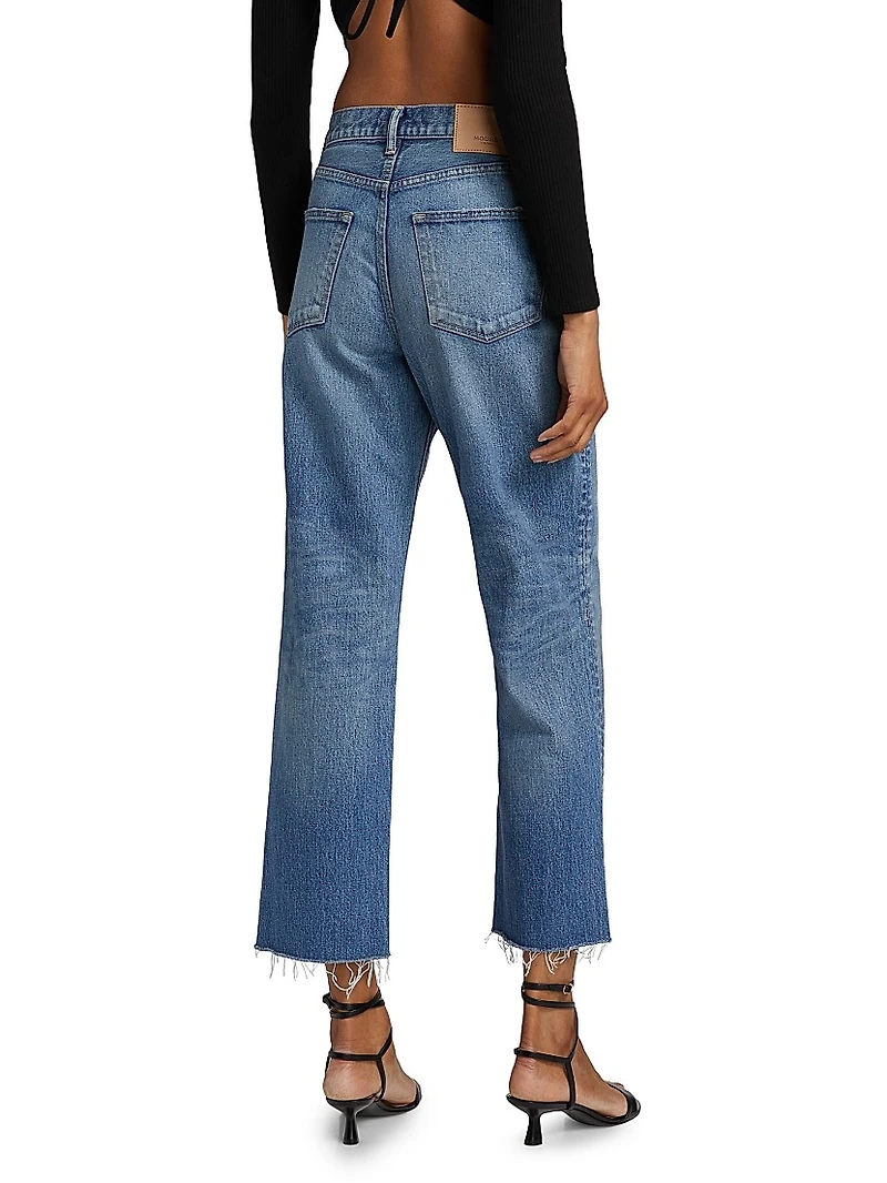 Farmington Wide Straight-Fit Crop Jeans