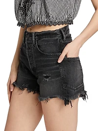 Harrington Cut-Off Denim Shorts