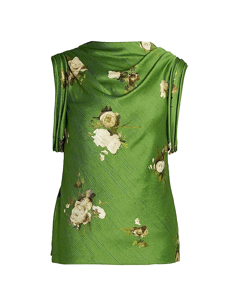 Floral Cowlneck Top