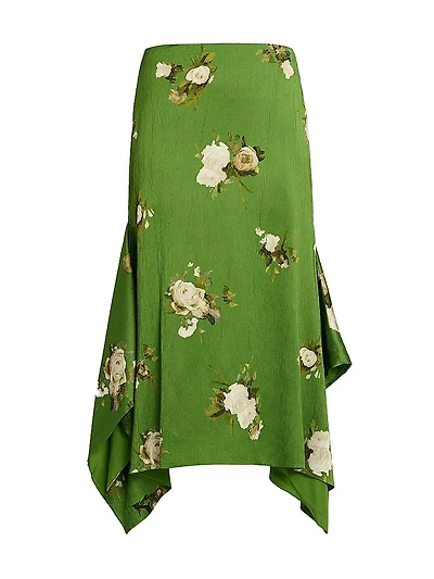 Floral Pencil Midi-Skirt