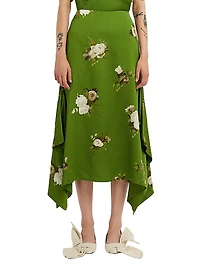 Floral Pencil Midi-Skirt