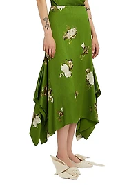 Floral Pencil Midi-Skirt