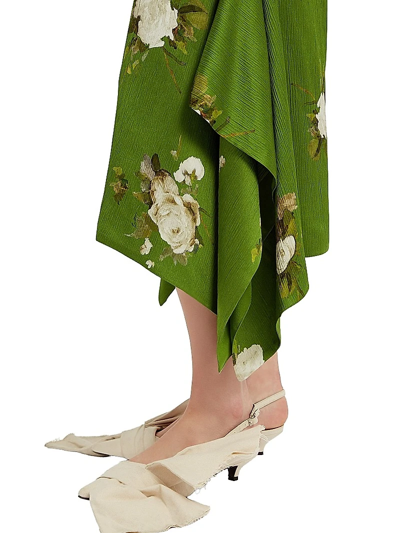 Floral Pencil Midi-Skirt