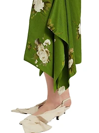 Floral Pencil Midi-Skirt