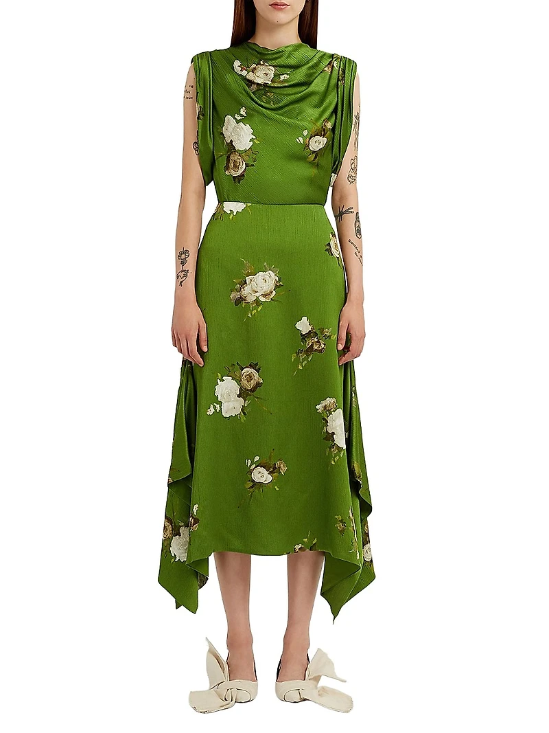 Floral Pencil Midi-Skirt