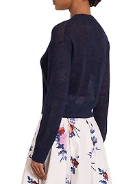 Floral Embroidered Knit Crewneck Sweater