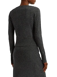 Floral Crystal Appliqué Crop Cardigan