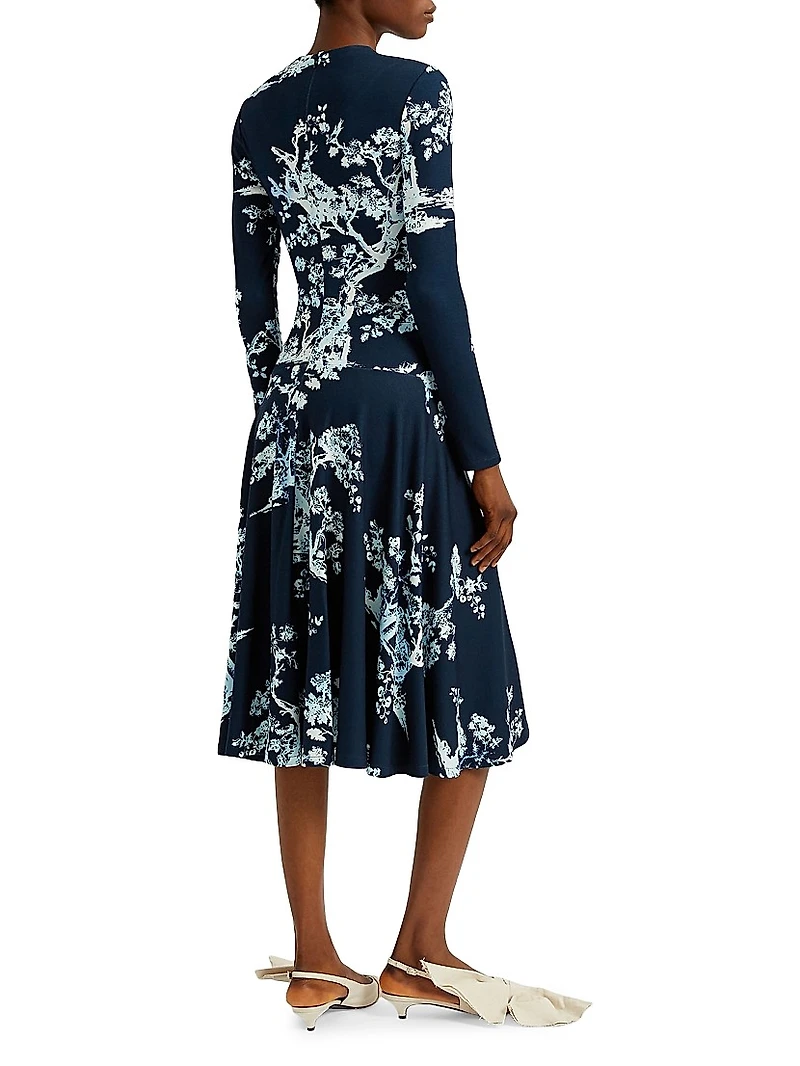 Cyantope Etch Jersey Midi-Dress