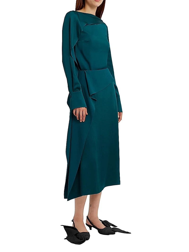Draped Satin Blouse