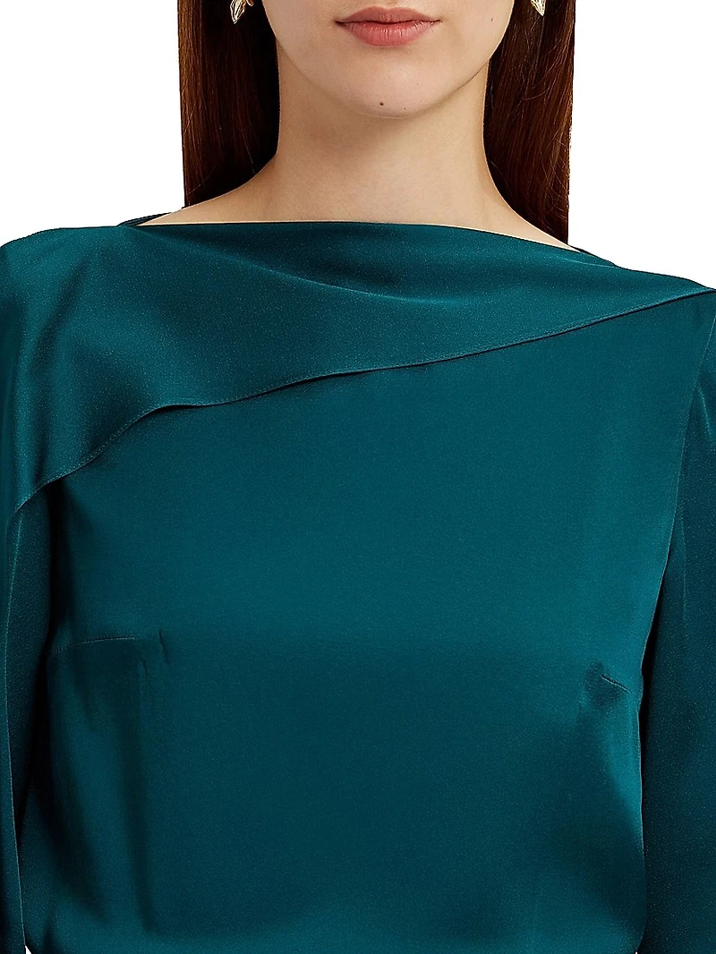 Draped Satin Blouse