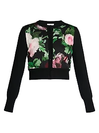 Painted Roses Crop Cardigan