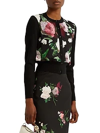 Painted Roses Crop Cardigan