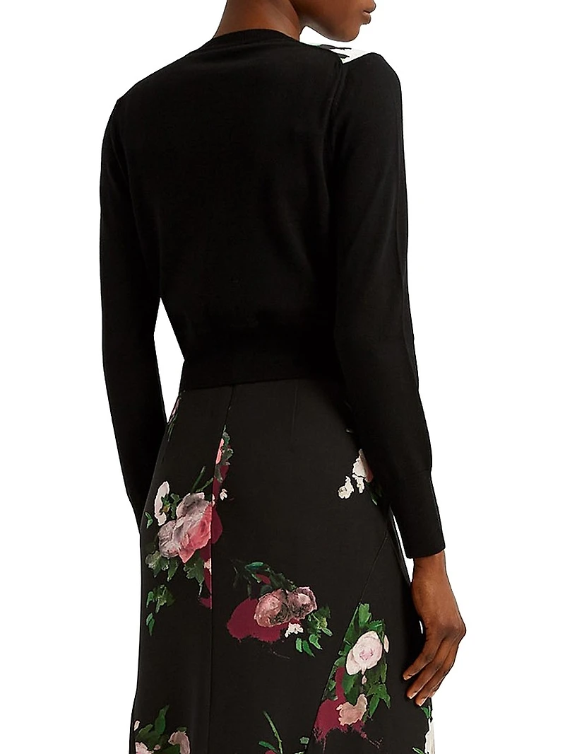 Painted Roses Crop Cardigan