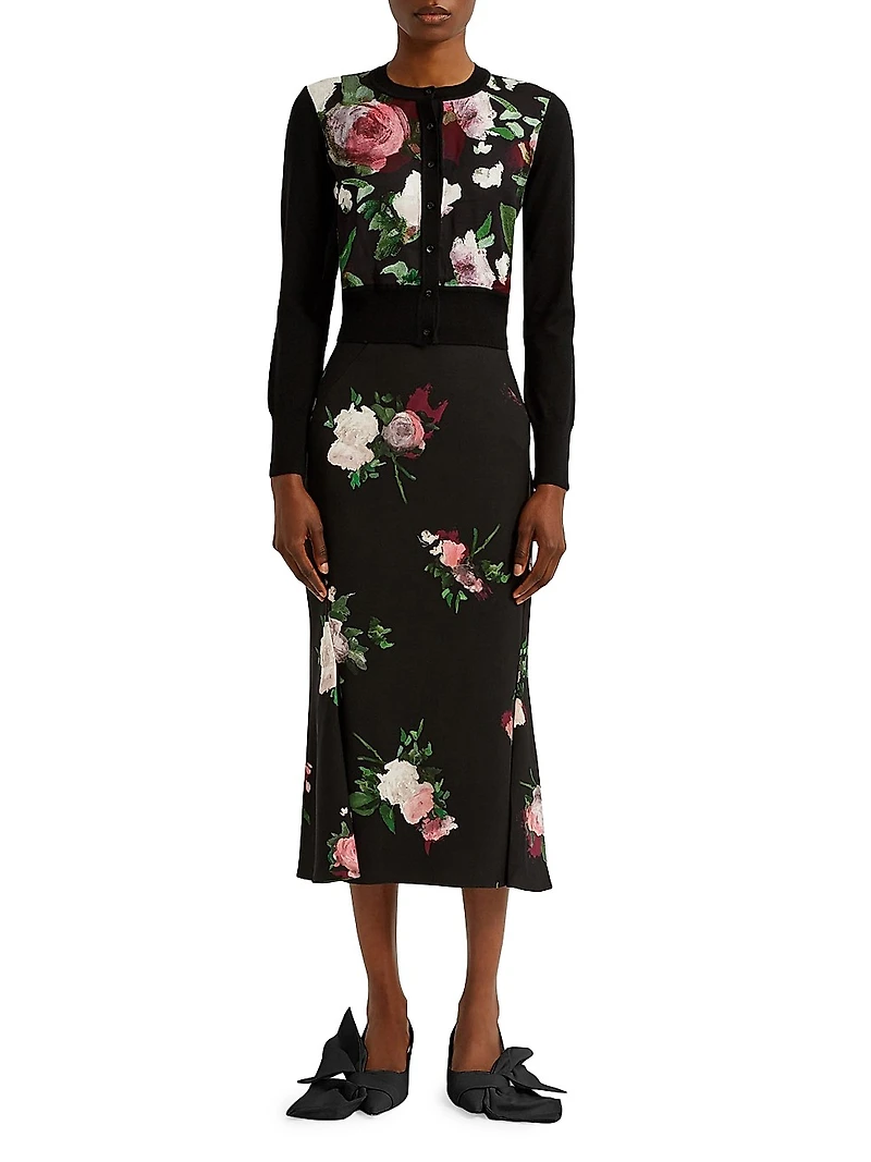 Painted Roses Crop Cardigan